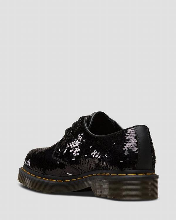 Dr Martens Dámské Polobotky 1461 Sequin Černé Stříbrné, CZ-870521